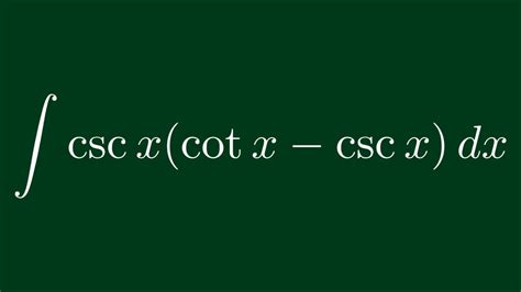 integral of cotx cscx